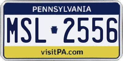 PA license plate MSL2556