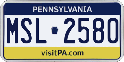 PA license plate MSL2580
