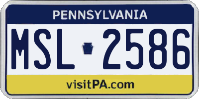 PA license plate MSL2586