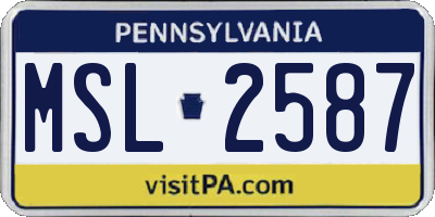 PA license plate MSL2587