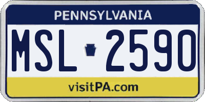 PA license plate MSL2590