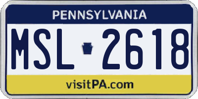 PA license plate MSL2618
