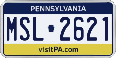 PA license plate MSL2621