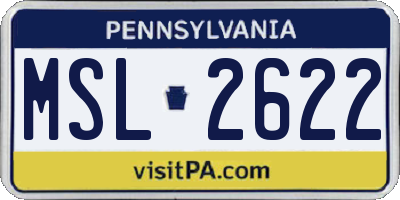 PA license plate MSL2622