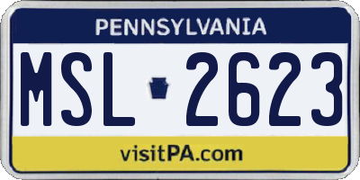 PA license plate MSL2623