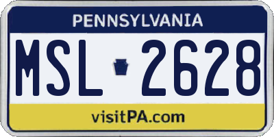 PA license plate MSL2628