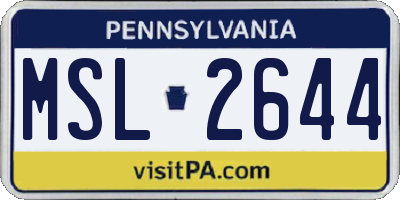 PA license plate MSL2644
