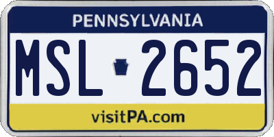 PA license plate MSL2652