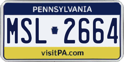 PA license plate MSL2664