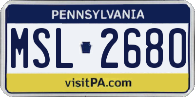 PA license plate MSL2680