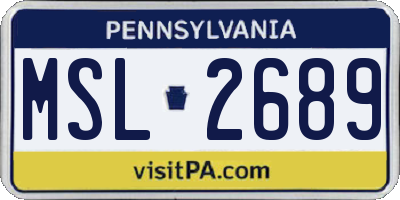 PA license plate MSL2689