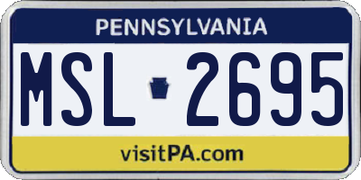PA license plate MSL2695