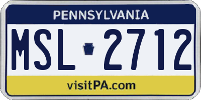 PA license plate MSL2712