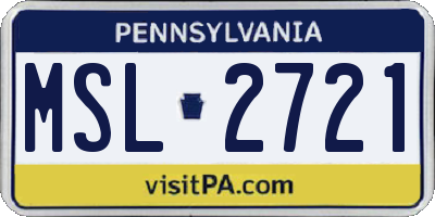 PA license plate MSL2721