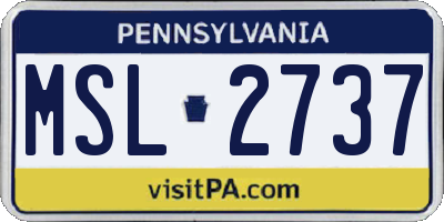 PA license plate MSL2737