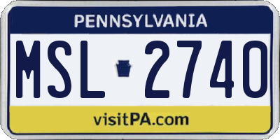 PA license plate MSL2740