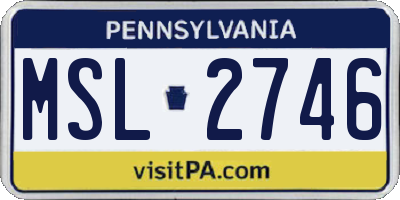 PA license plate MSL2746