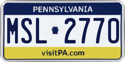 PA license plate MSL2770