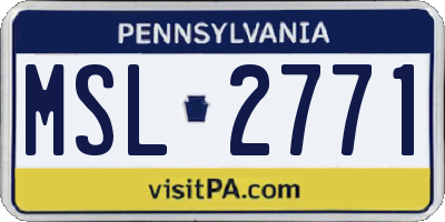 PA license plate MSL2771