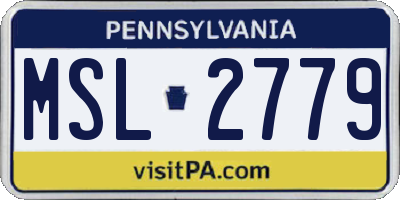 PA license plate MSL2779