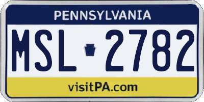 PA license plate MSL2782