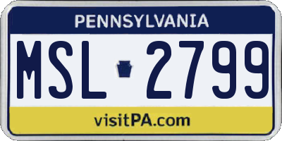 PA license plate MSL2799