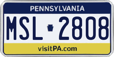 PA license plate MSL2808