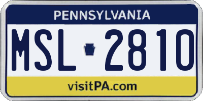 PA license plate MSL2810