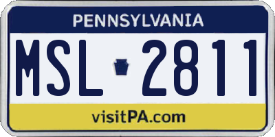 PA license plate MSL2811