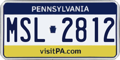 PA license plate MSL2812