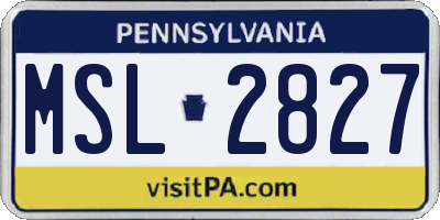 PA license plate MSL2827