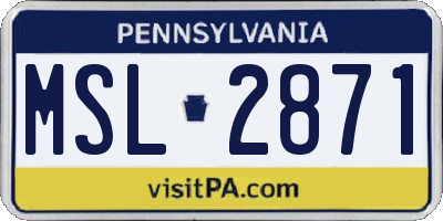 PA license plate MSL2871