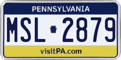 PA license plate MSL2879