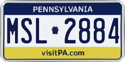 PA license plate MSL2884