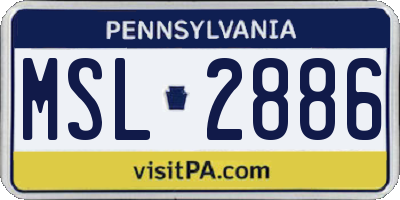 PA license plate MSL2886