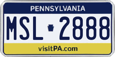 PA license plate MSL2888