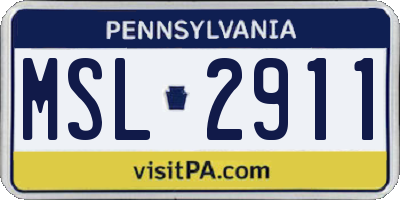 PA license plate MSL2911