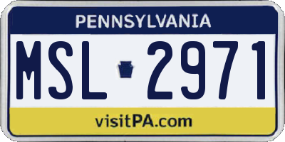 PA license plate MSL2971