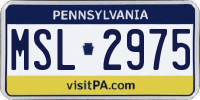 PA license plate MSL2975