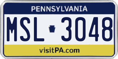 PA license plate MSL3048