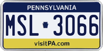 PA license plate MSL3066