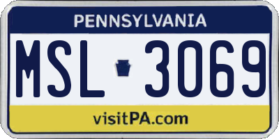 PA license plate MSL3069