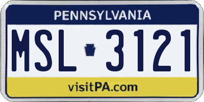PA license plate MSL3121
