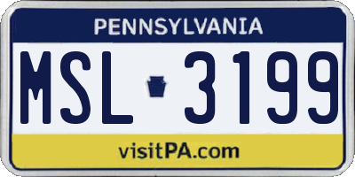 PA license plate MSL3199