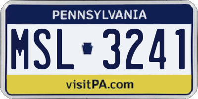 PA license plate MSL3241