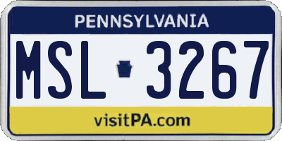PA license plate MSL3267