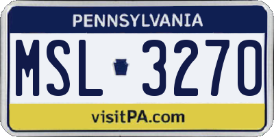 PA license plate MSL3270