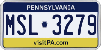 PA license plate MSL3279