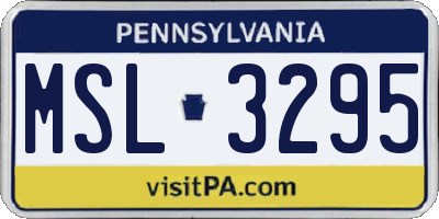 PA license plate MSL3295