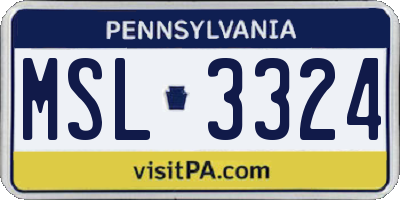 PA license plate MSL3324
